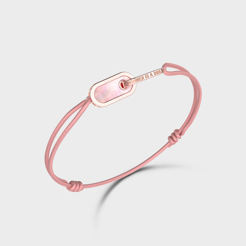 Bracelet Cordon Dreamer Or Nacre Rose