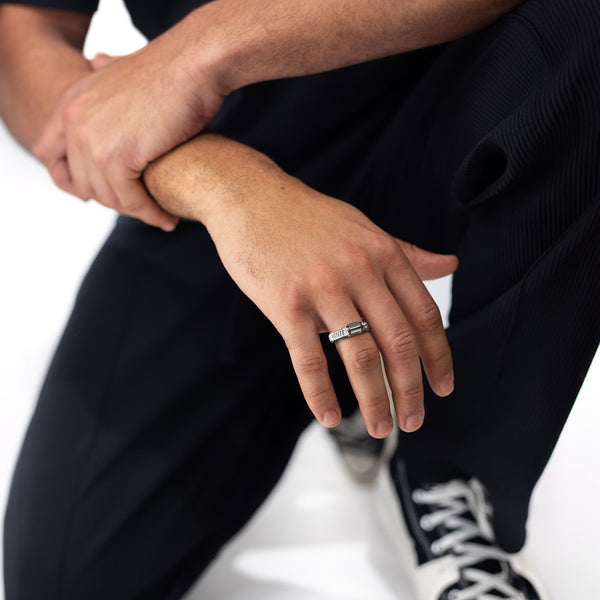 Bague Love Affair Argent & Serti-Partiel Diamants Noirs